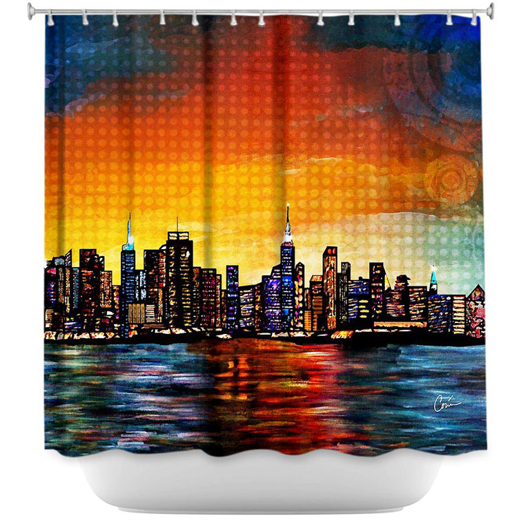 DiaNocheDesigns New York Skyline Single Shower Curtain Wayfair